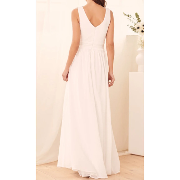 LULU'S XL White Thoughts of Hue Sleeveless Surplice Side Slit Dress NEW B150 - Picture 2 of 10